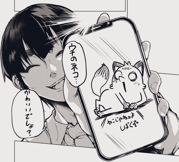 これは自分のスマホの猫フォルダをギャルに見せるシーンです。本当です信じてください。 