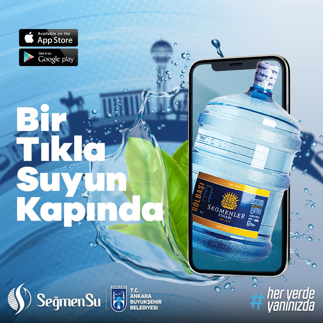 Artık bir tıkla suyun kapında! 🥰💧 Google Play ve App Store’dan indirebilirsiniz. ⚡️