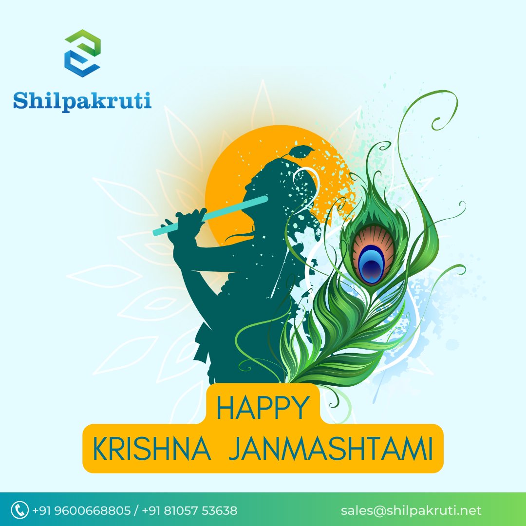 Team SHILPAKRUTI wishes you a blissful Janmashtami, embracing the divine wisdom and love of Lord Krishna. Let His enchanting tunes guide us towards a life filled with grace, wisdom, and devotion. 🙏

#TeamShilpakruti #Janmashtami2023 #KrishnaJayanti #DivineMelodies
