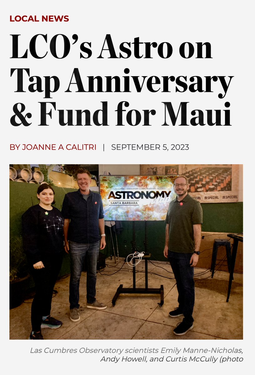 Great coverage of Astronomy on Tap last week in the @MontecitoJourn1 : montecitojournal.net/2023/09/05/lco…
