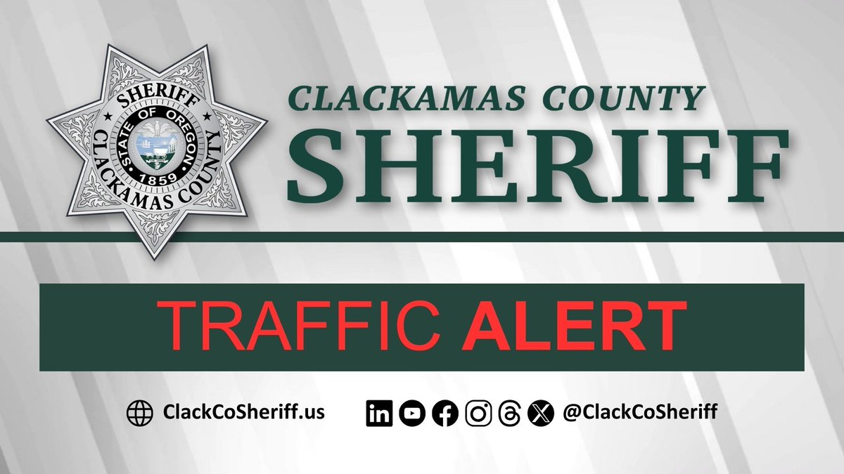 ClackCoSheriff's tweet photo. TRAFFIC ALERT: A law enforcement procession will take place Thursday, Sept. 7, starting around 9:45am in Oregon City. The procession will start near Abernathy Rd, move to HWY 213, and go south on I-205 to Stafford Rd. Drivers can expect some delays during this time. #pdxtraffic https://t.co/GBrKqgxFDS