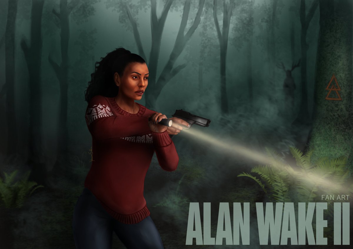 Can't wait to play with Saga!🔦♥️ 
artstation.com/artwork/JvBOkR

#fanart #AlanWake #SagaAnderson #RemedyEntertainment #MelanieLiburd #FanArtFriday #illustration #digital2D #DarkPlace #Brightfalls #humanartist #krita