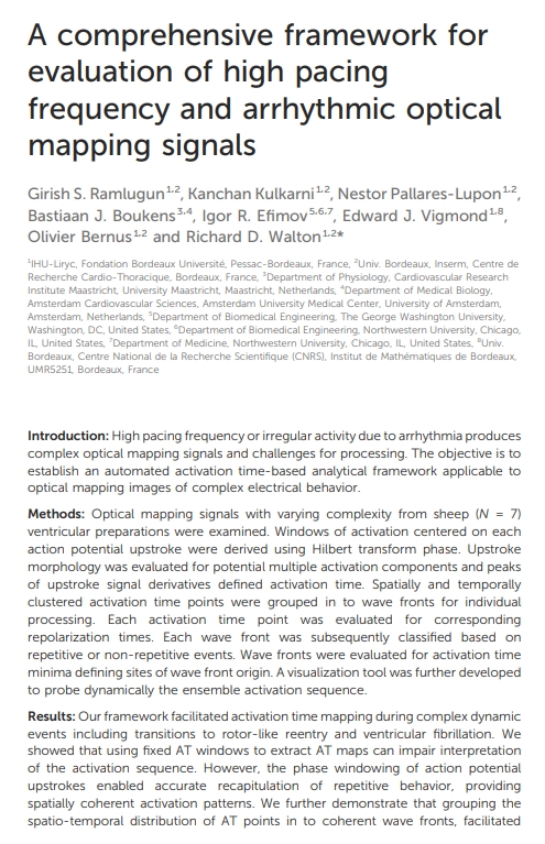 Interesting study for those who want to learn more about analyzing optical mapping data for arrhythmia research. 👀

bit.ly/3P5kHZT

#CardioTwitter #electrophysiology #actionpotential #calcium #Langendorff #Cardiology