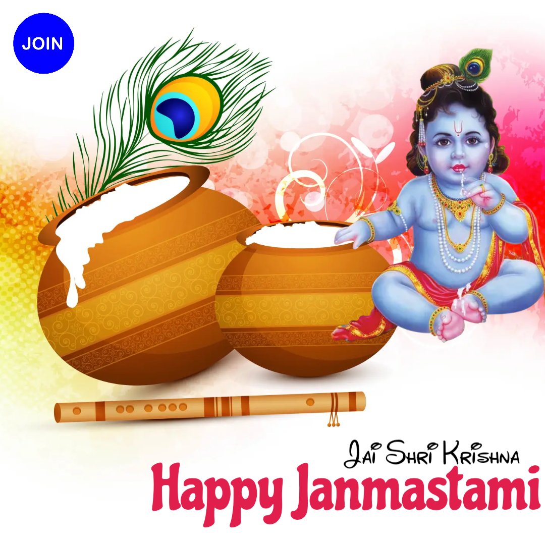 joinsocials's tweet photo. श्री कृष्ण जन्माष्टमी की हार्दिक शुभकामनाएँ...!!! 

#KrishnaJanmashtami https://t.co/UceLOETvGc