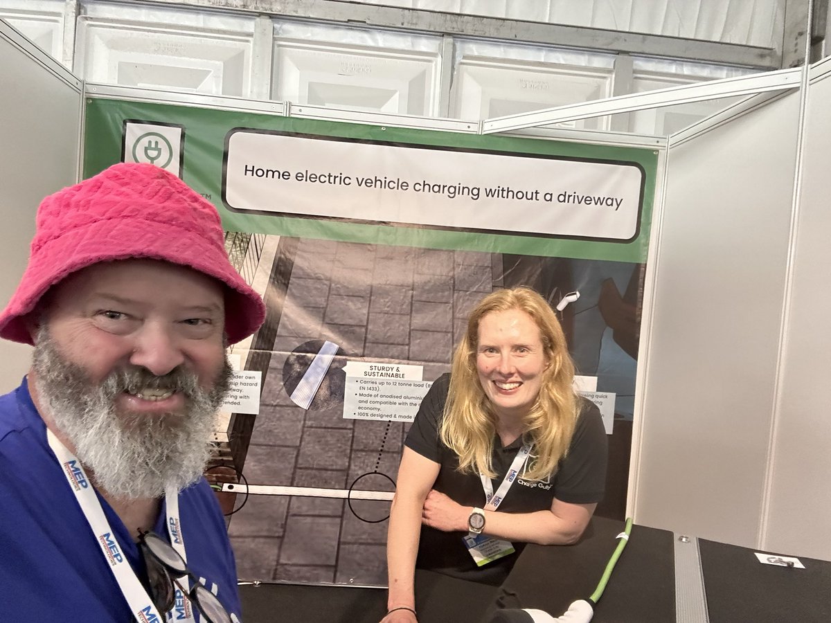 PeoplesTariff's tweet photo. Highlights of DAY 1 at @lcv_event #LCV2023 #milbrook @utaccompany - always great to see Michael at @kerbocharge good to meet Kathryn @chargegully Paul & Steve @DLineCableCover & Ben at https://t.co/gOBe7hY5aY #chargebridge not unlike my home made one time use home charging arm! https://t.co/Tk9FB8uiF0
