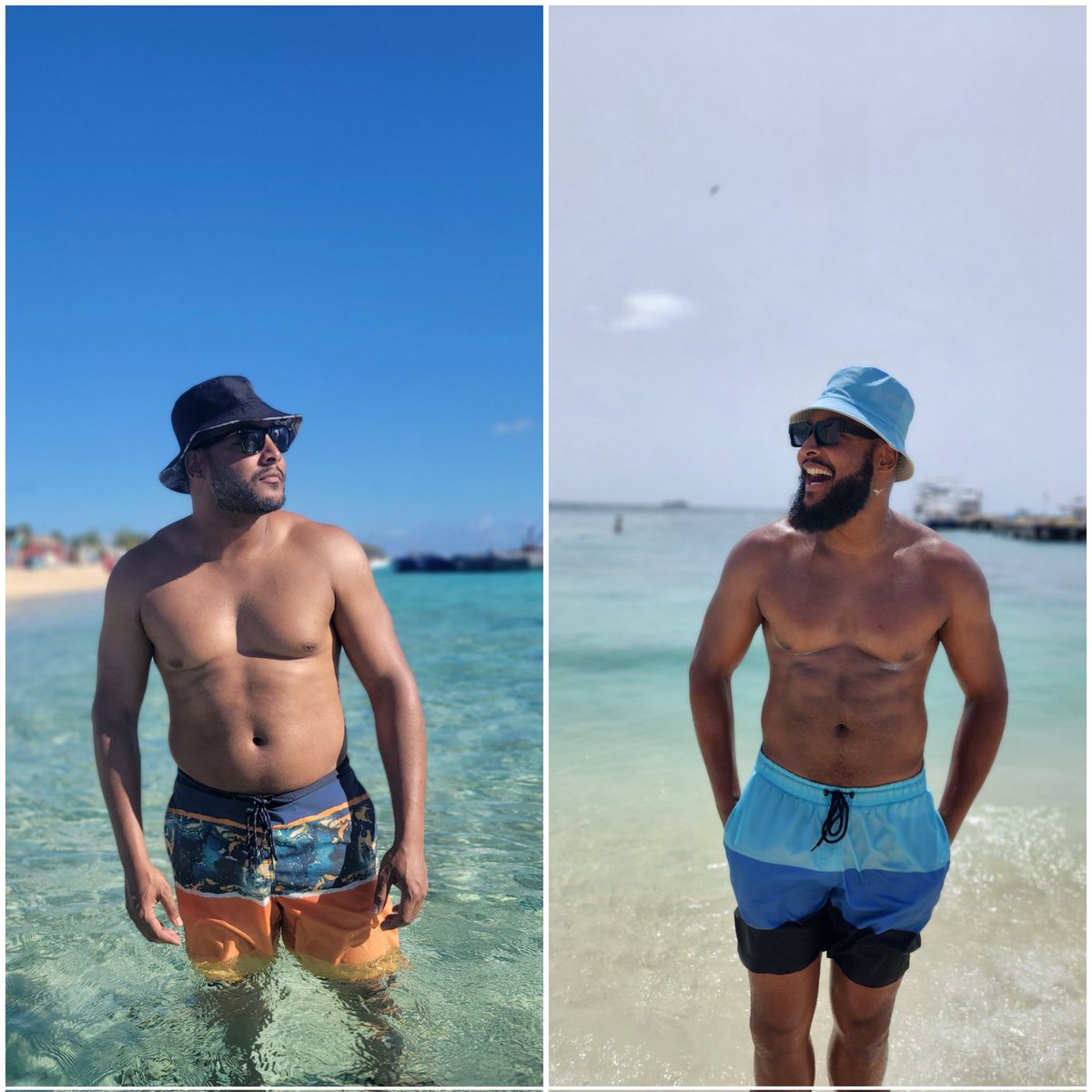 IamDonaldWilson's tweet photo. Me (LEFT) looking at the other WISHING I had that body! Me (RIGHT) laughing at the other for thinking it was going to happen overnight! This is 2 months of DAILY dedication of eating right and the gym!! And im still not done yet! Watch this 🫣🫣 (Usher voice) 😂🤣 https://t.co/RzIrmKpUJl