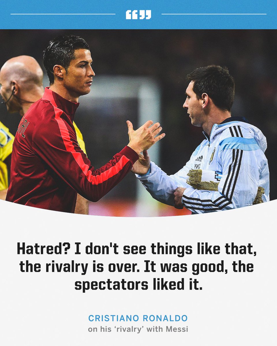 Cristiano Ronaldo says the rivalry with Messi is over ❌