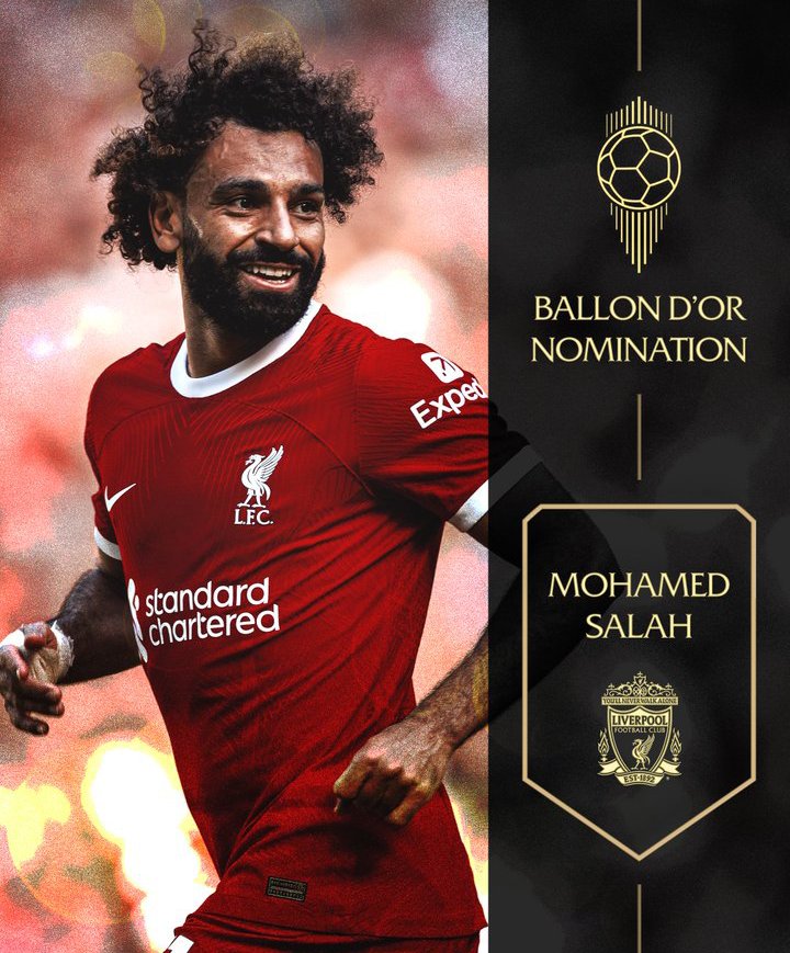 BREAKING: Mohamed Salah has been nominated for the 2023 Ballon d'Or 👏

#LFC #LiverpoolFCNews  #mosalah   #BallonDor