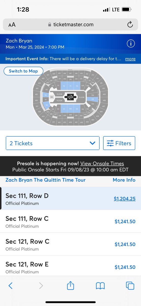 KdashMaeC's tweet photo. Ticketmaster strikes again 😞 Refreshed this page a million times with no luck since 10 AM. @zachlanebryan I WILL find a way to see you though 😂😂😂 https://t.co/1MHScIfrrA