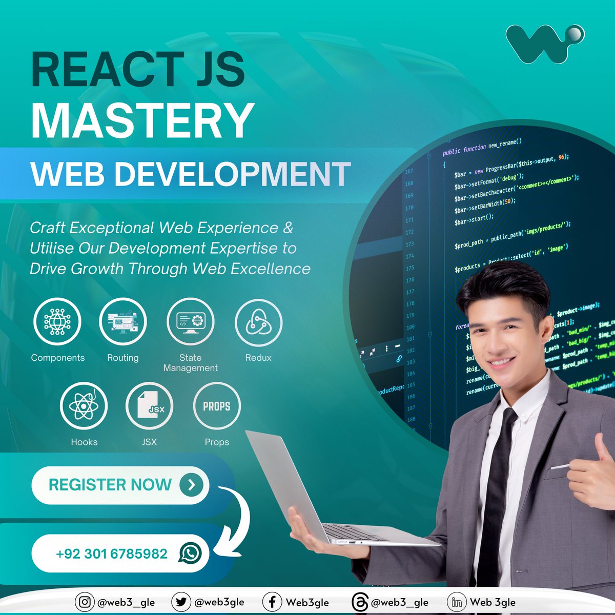 web3gle's tweet photo. Ready to master React JS and elevate your web development skills? Join our React JS Mastery course!
📅 Registration Deadline: 13 September 2023
📚 Classes Start: 15 September 2023 https://t.co/ViKQfYXWmT