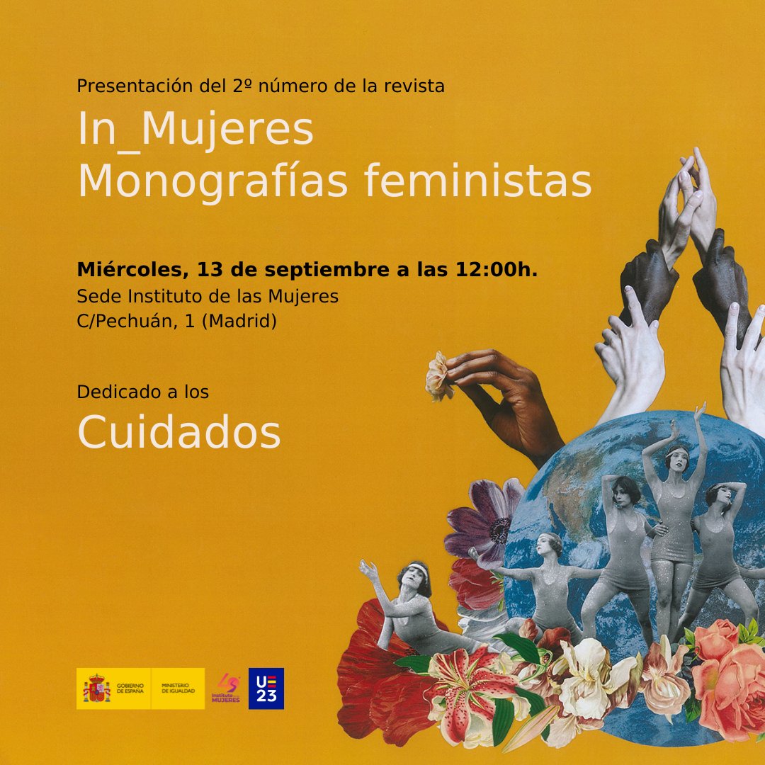InstMujeres's tweet photo. 🟣 La próxima semana, os invitamos a la presentación del segundo número de nuestra revista 'Monografías Feministas', dedicada en esta ocasión a los #cuidados.

📍Miércoles 13 a las 12:00 h en #LaCasaAbierta (Pechuán, 1, Madrid).
📩 Inscripción necesaria: revista@inmujeres.es https://t.co/jyc4JlRhfu