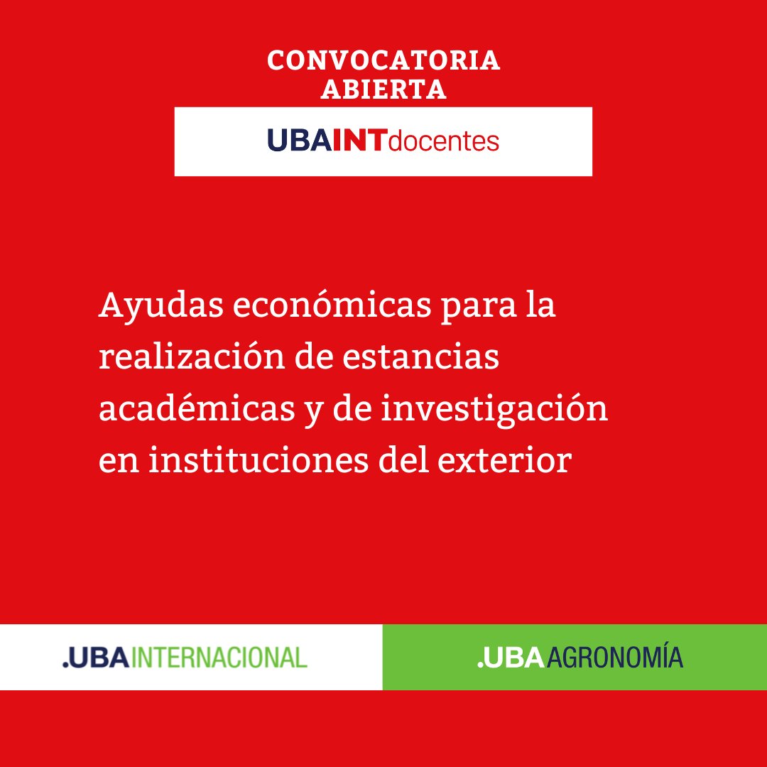 FAUBA_Internac's tweet photo. ATENCIÓN DOCENTES 📣CONVOCATORIA ABIERTA Nos complace anunciar la apertura del Programa de Movilidad UBAINT Docentes - 2024
Consultá las bases en nuestra web: https://t.co/5irvhR2Fff
#serFAUBA #orgulloFAUBA
@AgronomiaUBA https://t.co/1xMiuL1e7F