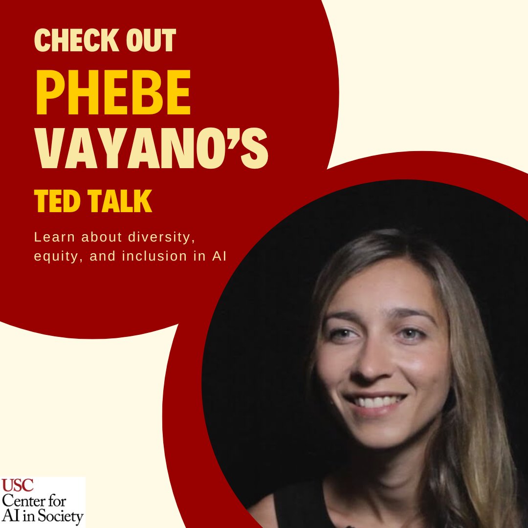 Learn more about diversity, equity, and inclusion in AI from CAIS co-director Phebe Vayanos at #TEDAI2023! Tickets: ow.ly/Zzpq50PFJyY @phebe_vayanos @TEDAI2023