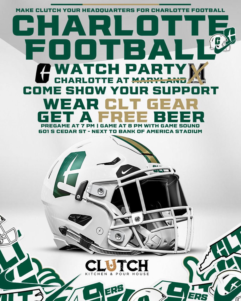 Come and support @CharlotteFTBL at Clutch for fun and enjoyment