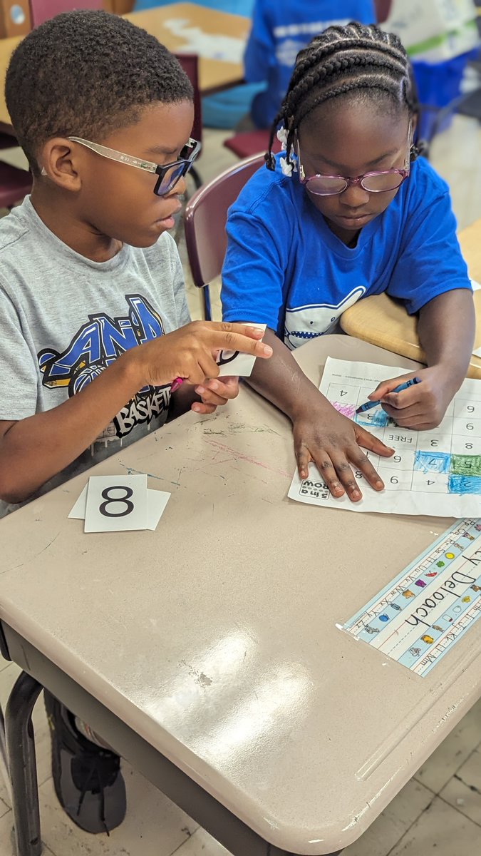 District_87's tweet photo. These Sharp Sharks π¦ in Mrs. Mizel's 1st-grade class at Sheridan are using their math skills to play "5 in a Row" (like Bingo) adding and subtracting from cards they pick, and the first one to get 5 in a Row on their board wins! ππ
#SharpSharks #MathIsFun #WeAreD87 https://t.co/izfOX7ywn9