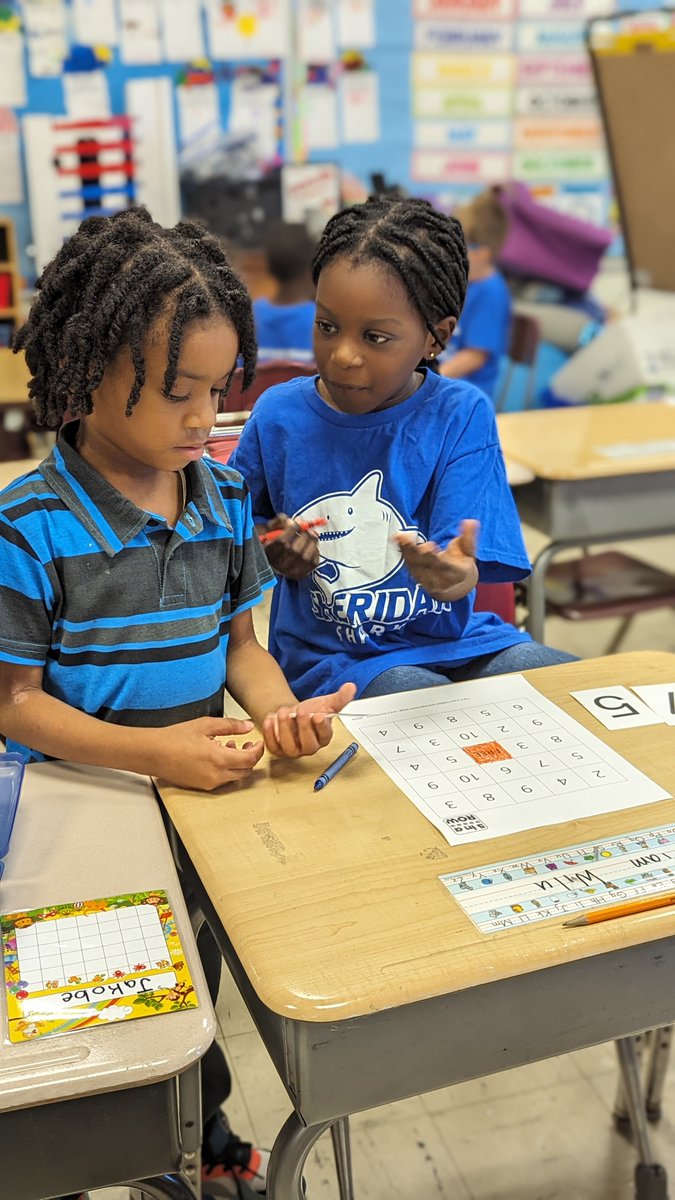 District_87's tweet photo. These Sharp Sharks π¦ in Mrs. Mizel's 1st-grade class at Sheridan are using their math skills to play "5 in a Row" (like Bingo) adding and subtracting from cards they pick, and the first one to get 5 in a Row on their board wins! ππ
#SharpSharks #MathIsFun #WeAreD87 https://t.co/izfOX7ywn9