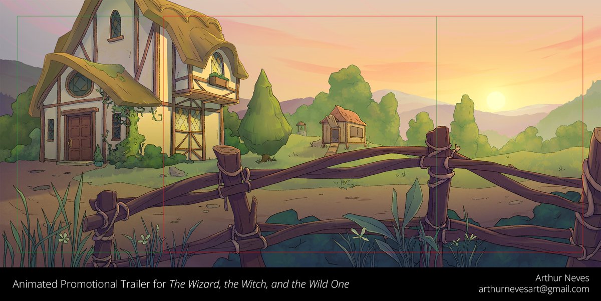 First of my backgrounds from the trailer for #TheWizardTheWitchandTheWildOne - Grandmother Wren's cottage!! My personal favorite of all the locations 🐓🦊