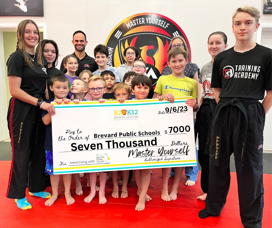 b2k12branding's tweet photo. Thank you Master Yourself Martial Arts for your continuous support for Brevard Public Schools 🙌🏽 They are located in Titusville and offer kids, adults, &amp; family martial arts. This is a great place to make new friends, learn discipline, self-defense, and build confidence! https://t.co/a2qDpalXex