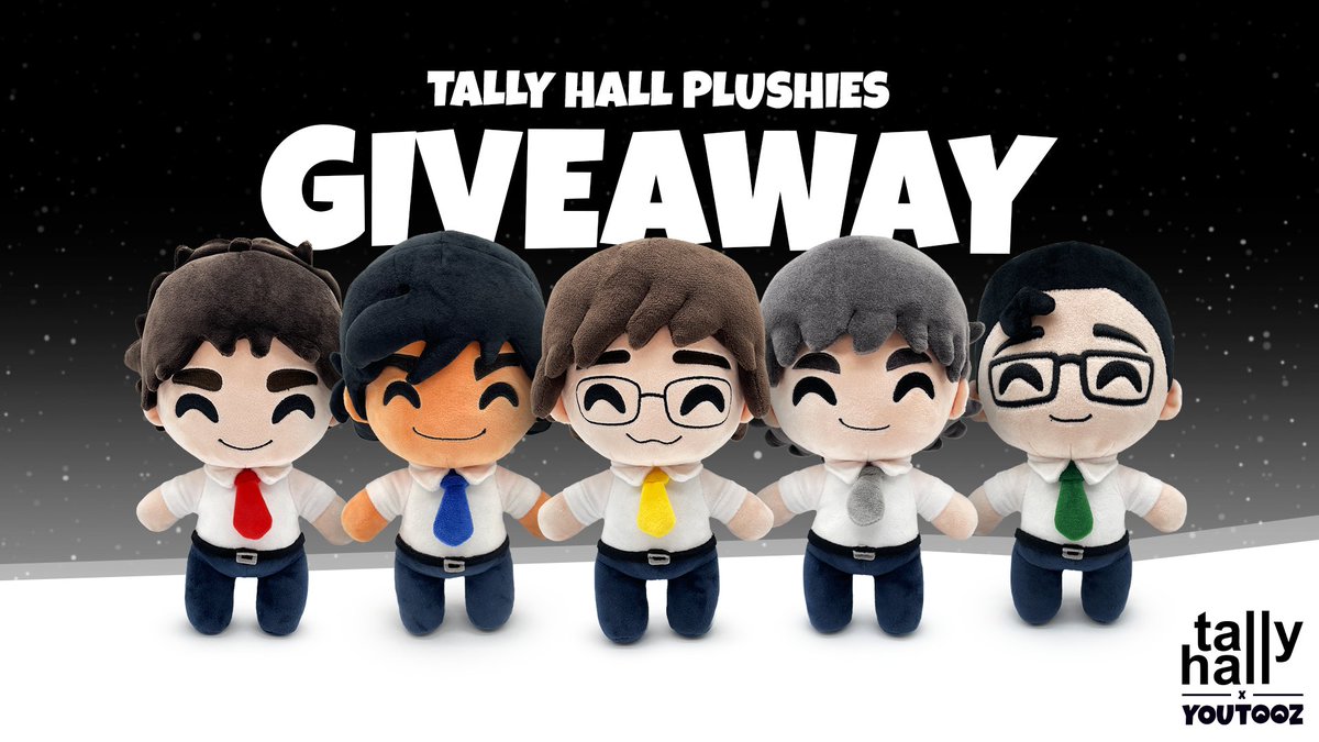 tally hall plushie collection giveaway! retweet + comment TALLYHALLTOOZ to win the full set 👔 5 lucky winners announced friday