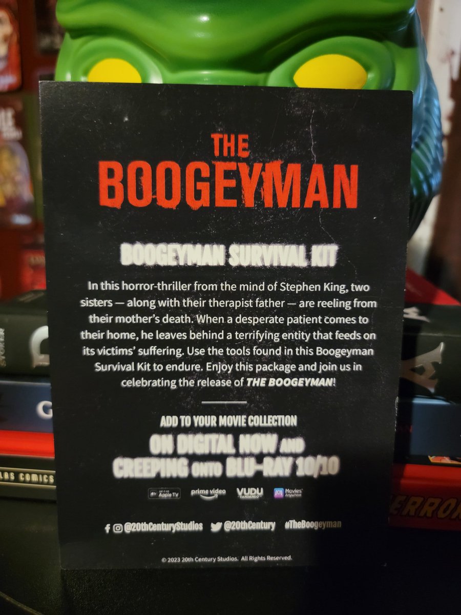 #TheBoogeyman is now available on Digital and it's creeping onto Blu-ray on October 10. @20thcentury sent over a 'Boogeyman Survival Kit' in celebration, and we've got ONE digital code for Movies Anywhere to give away. To enter, RT this tweet! #StephenKing