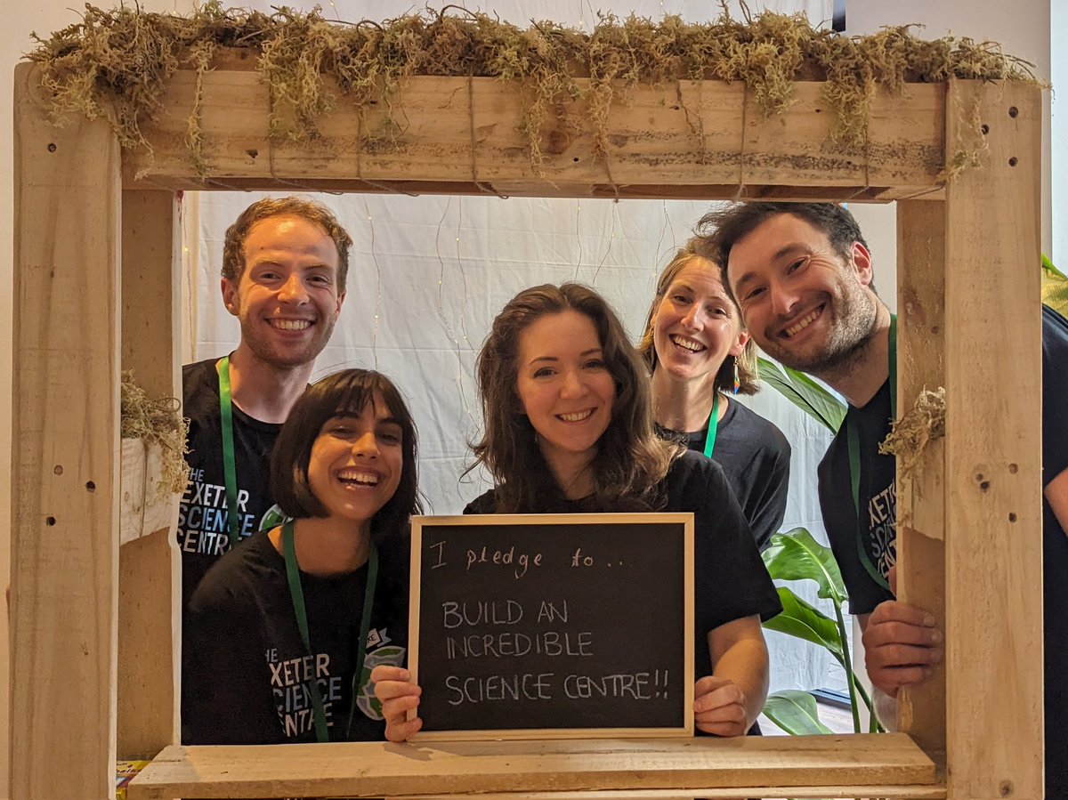 We are open! And here's our first pledge selfie booth photo with some of our amazing team 🤩 Come and visit us - we're here until Sunday @MaketankExeter 10-8 each day! Get your free tickets: exetersciencecentre.org/exhibition-202…