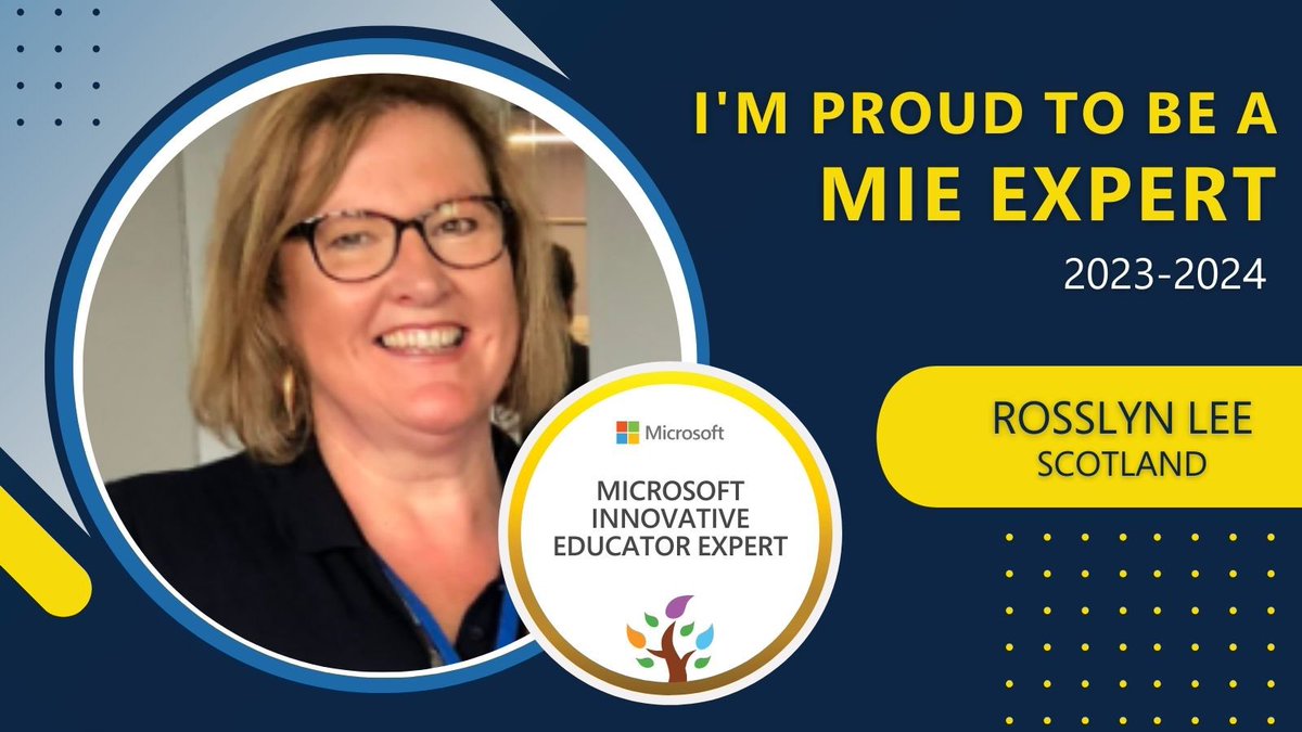 Lovely news to wake up to this morning. Delighted to be selected as an #MIEExpert once more. #MicrosoftEdu #TeamMIEEScotland