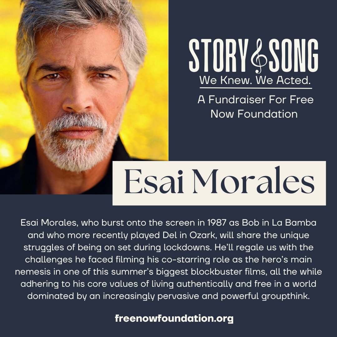 SUPRISE GUEST REVEAL!! 

We are so excited to have Hollywood star ⭐️ Esai Morales ⭐️ as our very special guest host for Story and Song!! Get Your Tickets Here: give.freenowfoundation.org/event/story-an…