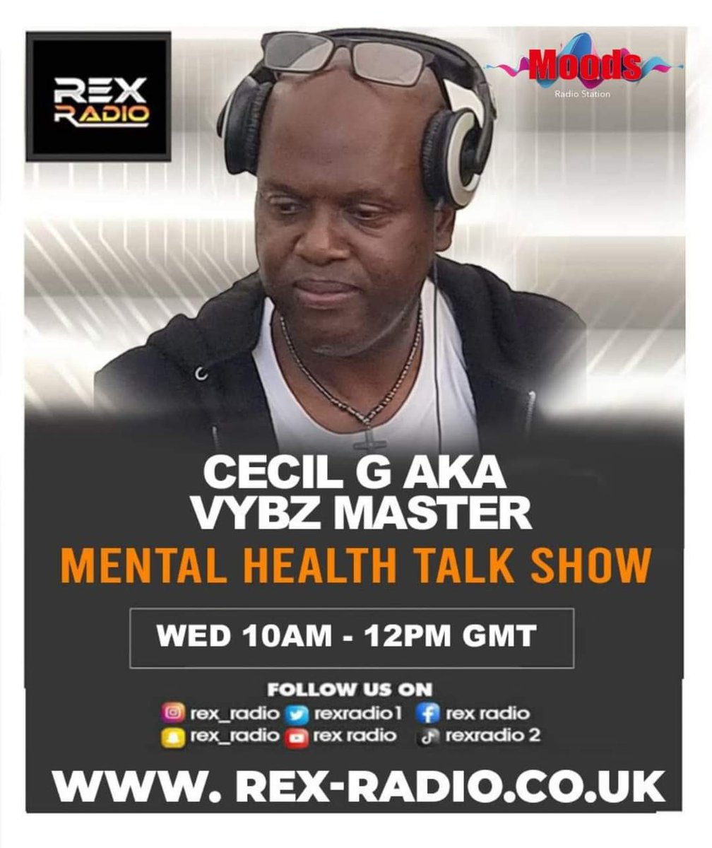 rex-radio.co.uk 
New Dj Alert ⚠️ 
CECIL G AKA VIBES MASTER

MENTAL HEALTH TALK SHOW

💥Brand new show on Rex Radio!!
 
Coming Soon!!

Every Wed

10am - 12pm GMT

Everyone 

#cecilg #vibesmaster #thementalhealthshow #brandnew #talk #live #london #music #global #rexradio