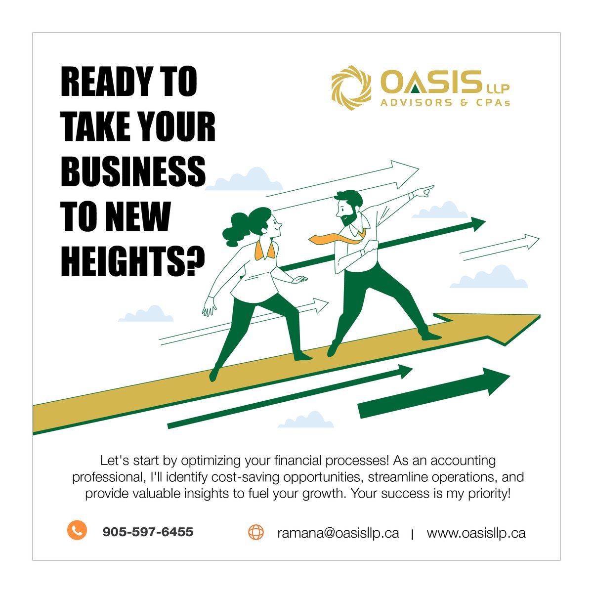 OasisLLP's tweet photo. 💼 Ready to take your business to new heights? 🚀📈 Let's start by optimizing your financial processes! As an accounting professional, I'll identify cost-saving opportunities, streamline operations, and provide valuable insights to fuel your growth. Your success is my priority! https://t.co/7DLLMmIJbo