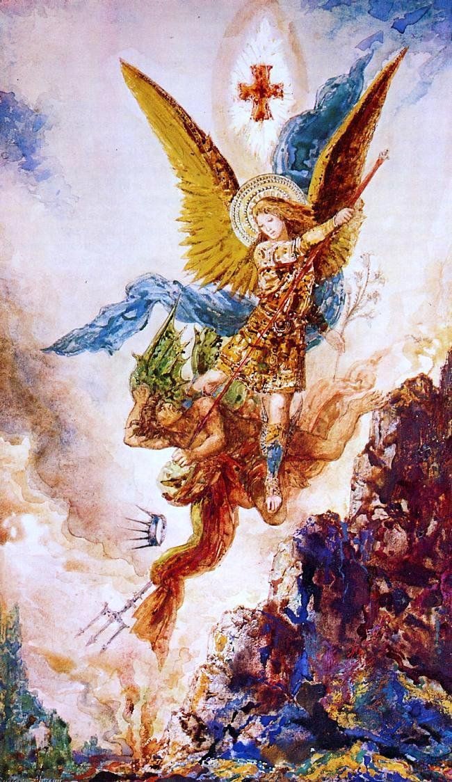 vircenturione's tweet photo. San Miguel Arcángel derrotando a Satan. 1882 #GustaveMoreau 
Private Collection https://t.co/yUOEgIYyWe