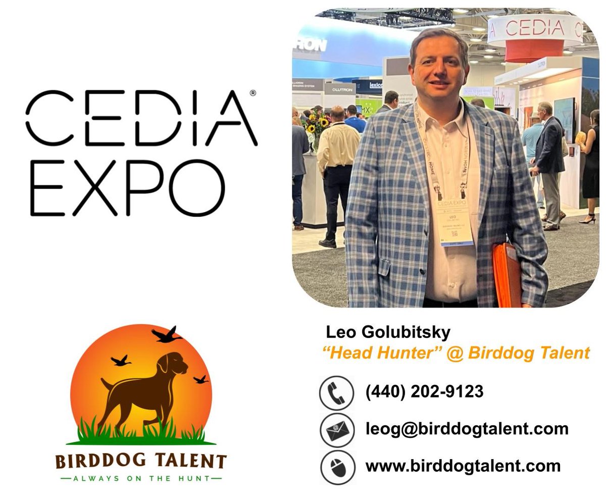 Heading to #CEDIAexpo, let me know if you will be there as I would love to see you and say Hi in person!

#avtweeps #cedia #recruiting #careers #hiring #recruiter #audio #video #AVoIP #DVLED #smarthome #homeautomation #hometheater #IoT #ucc #avixa #cedia2023 #cediaexpo #cedia23