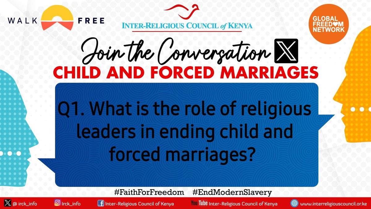 Q1. What is the role of religious leaders in ending child and forced marriages? #EndModernSlavery