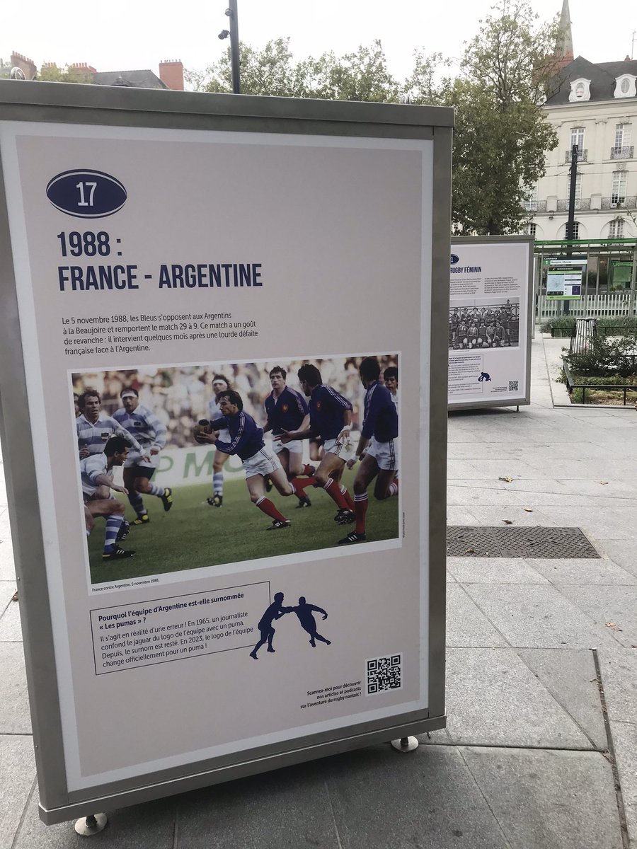 L’expo « la saga du rugby nantais », c’est parti ! Heureux d’avoir co-rédigé, avec d’autres spécialistes, le portrait de nos glorieux anciens. Ses 18 panneaux sont à découvrir place du Commerce à #Nantes, du 8 septembre au 29 octobre 2023. Cc : @FrRebouh @BossyGuerin