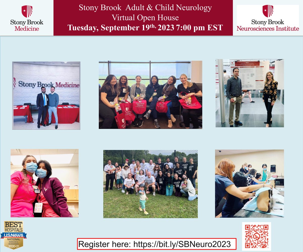 Join our virtual Open House on Tuesday, September 19th at 7pm (EST) to meet our Program Directors, select Faculty and Residents.   

Register at bit.ly/SBNeuro2023

@nmatch2024 <a href="/MatchNeuro/">MatchNeuroWebinars</a> @sbpedsneuro #neurologymatch2024 #neurologymatch #neuromatch