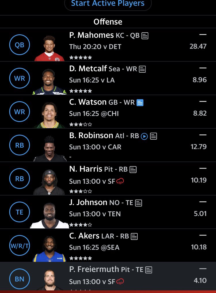 Thee_Jimmy's tweet photo. @JimCosta_ 12 team non ppr https://t.co/ivV0YpTRvd