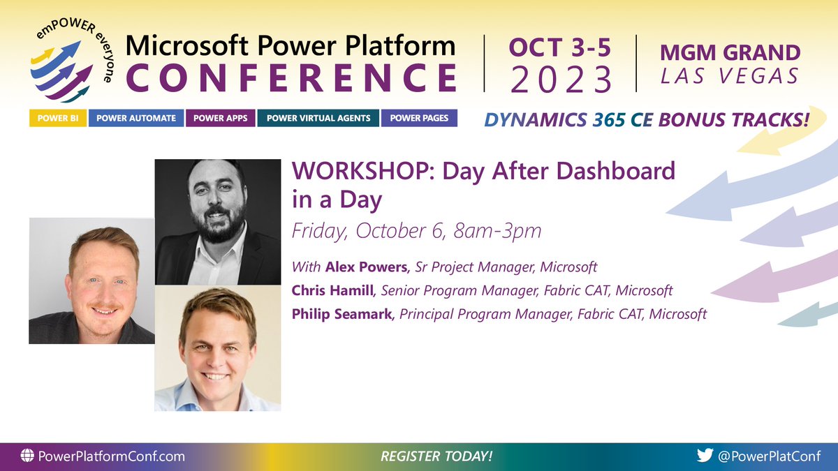 powerplatconf's tweet image. Want to build data dashboards that make an impact? Don&apos;t miss the &quot;Day After Dashboard in a Day&quot; workshop at the Microsoft Power Platform conference in Las Vegas. Master the art of data visualization and analytics. #MPPC23 #DataImpact

powerplatformconf.com/#!/register