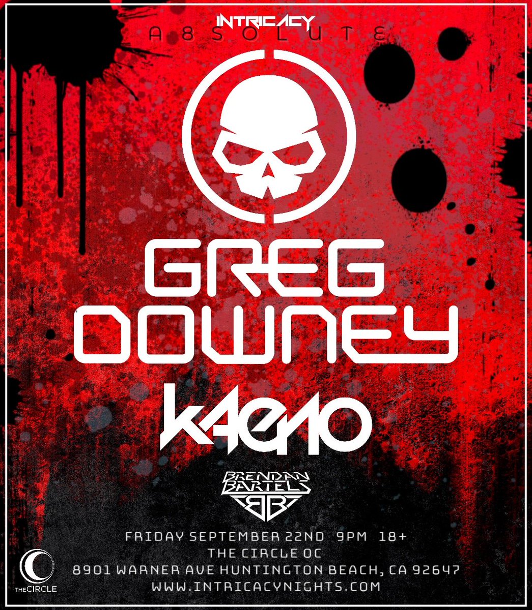 Ladies &amp; Gentlemen prepare yourselves for 🔥 from start to end with <a href="/GregDowney/">Greg Downey</a> on Friday September 22nd with the slayer <a href="/Kaeno/">Kaeno</a> &amp; the beast @brendanbartelsmusic 😈 Ticket link in bio