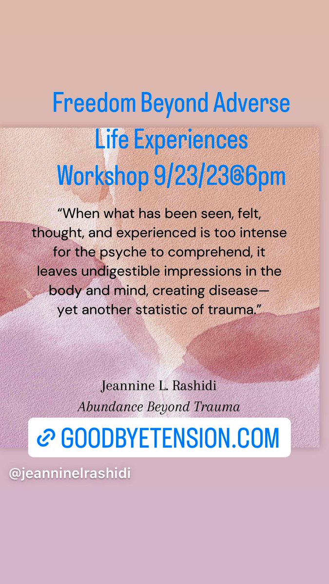 GoodbyeTension's tweet photo. 🤔Did you know that undigestible experiences can create Dis-ease in the body and mind? 🧐

🌟If you’re ready to start digesting these past experiences, sign up for my upcoming workshop on September 23 at 6 PM PST. 

https://t.co/sARnf4eKfR https://t.co/2PUWxENI17