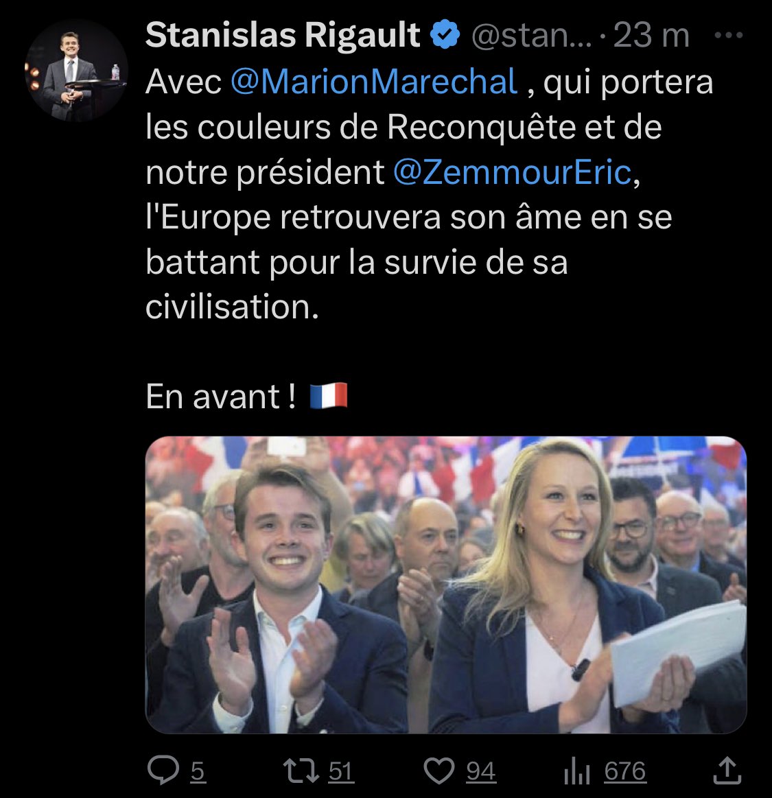 PhilippeMurer's tweet photo. Voilà voilà, tout est dit.
Le combat de reconquête n’est pas la France mais « l’âme de l’Europe ».
Un européisme et un mondialisme un peu différent, c’est tout. https://t.co/pQoLTdnjR4