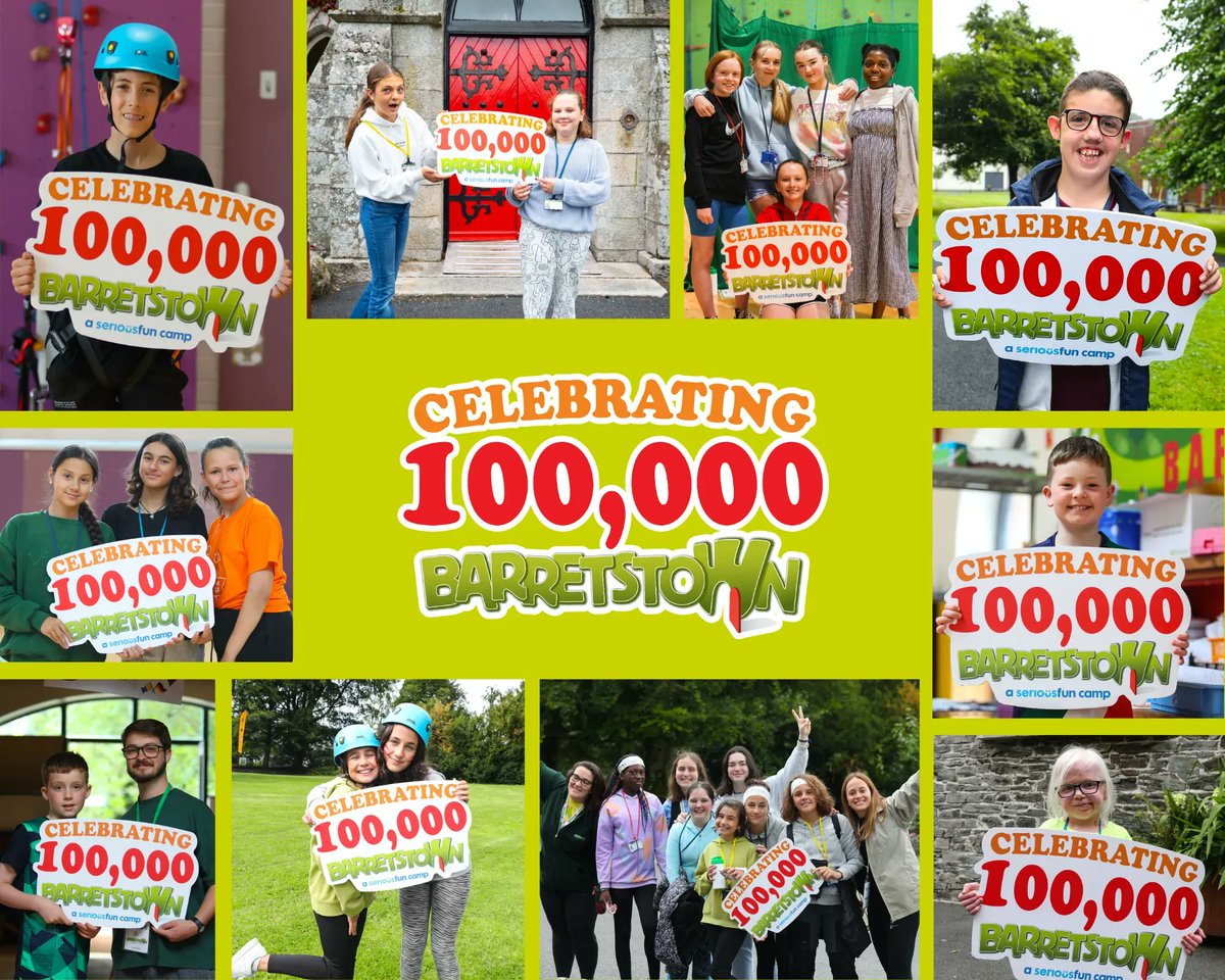 We couldn't fit all 100,000 into one photo - so here's just a small bunch of the campers you're helping when you support Barretstown 😊

Please help Barretstown to serve the next 100,000 campers by pledging your support today 💚 barretstown.org/pledge/ #iPLEDGE