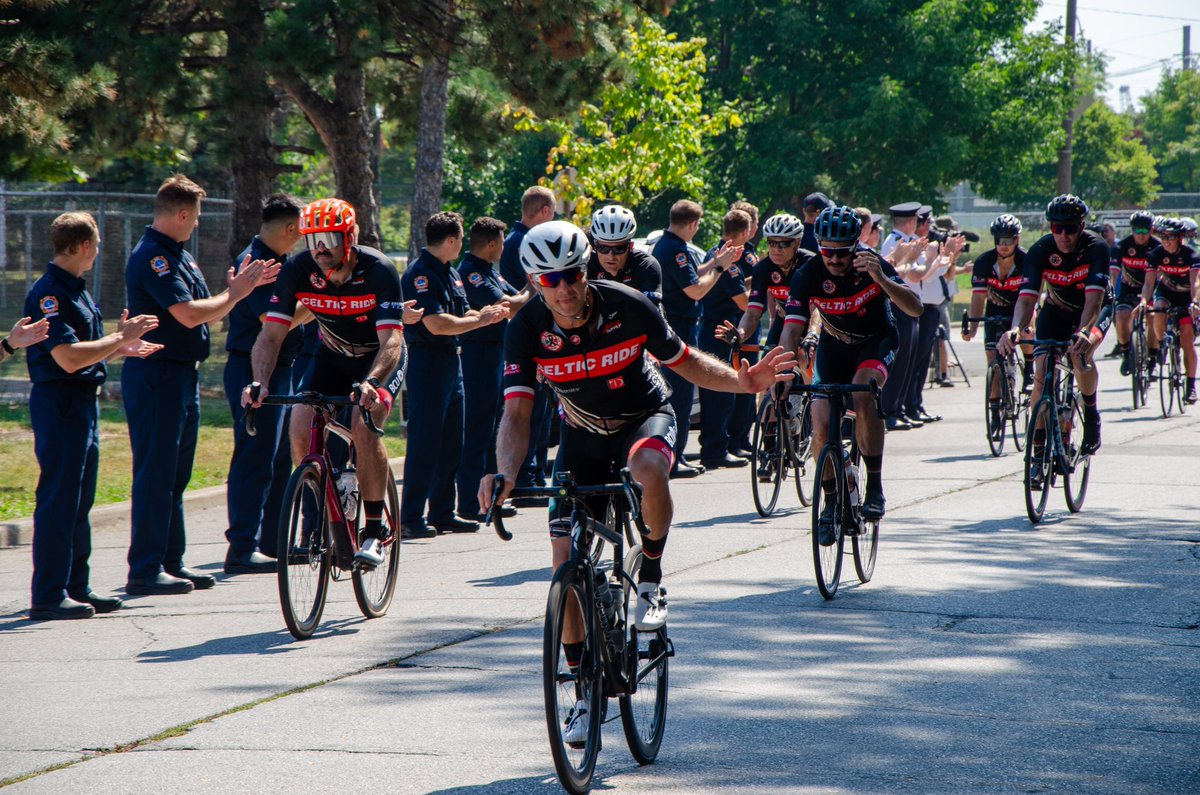 74 firefighters led by the Toronto Professional Firefighters Celtic Society, with riders from Hamilton,Oakville, Toronto,Markham,Whitby,Kingston, Ottawa,Montreal, and Stephenville, Nfld. A 3 day bike ride to Ottawa, raising funds for the Canadian Fallen Firefighters Foundation.