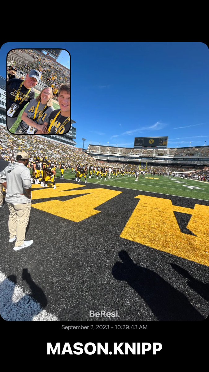 Big thanks to <a href="/Coach_Niemann/">Jay Niemann</a> and <a href="/ScottSouthmayd/">Scott Southmayd</a> for the game invite. Cant wait to be back here again for some more Iowa football!