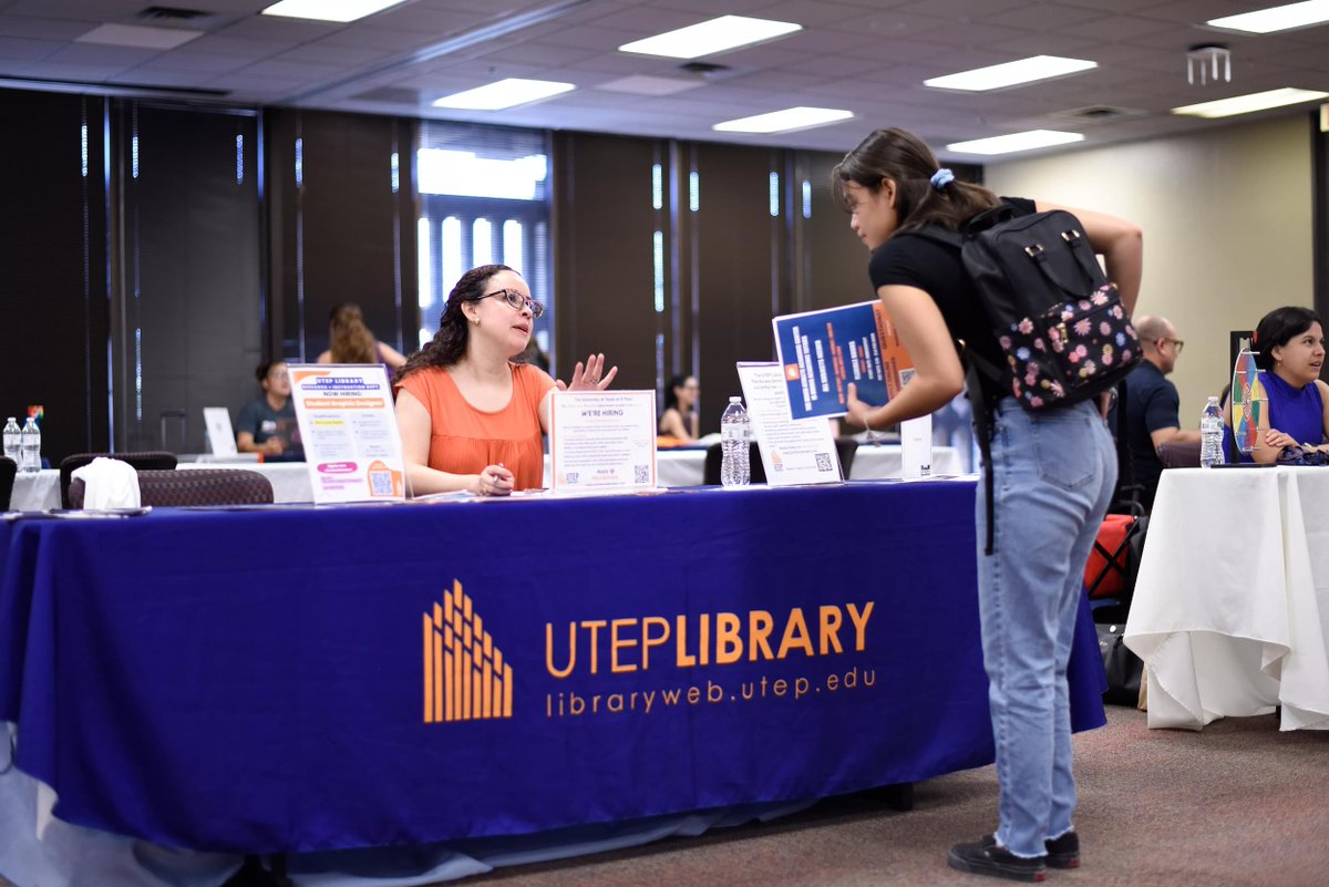 Students: Are you interested in working at UTEP? Swing by our Work @ UTEP Job Fair today and tomorrow between 9 a.m. and 2 p.m. in the Tomas Rivera Conference Center in Union Building East. More info: utepn.ws/3EzH0C1 @UTEPCareers