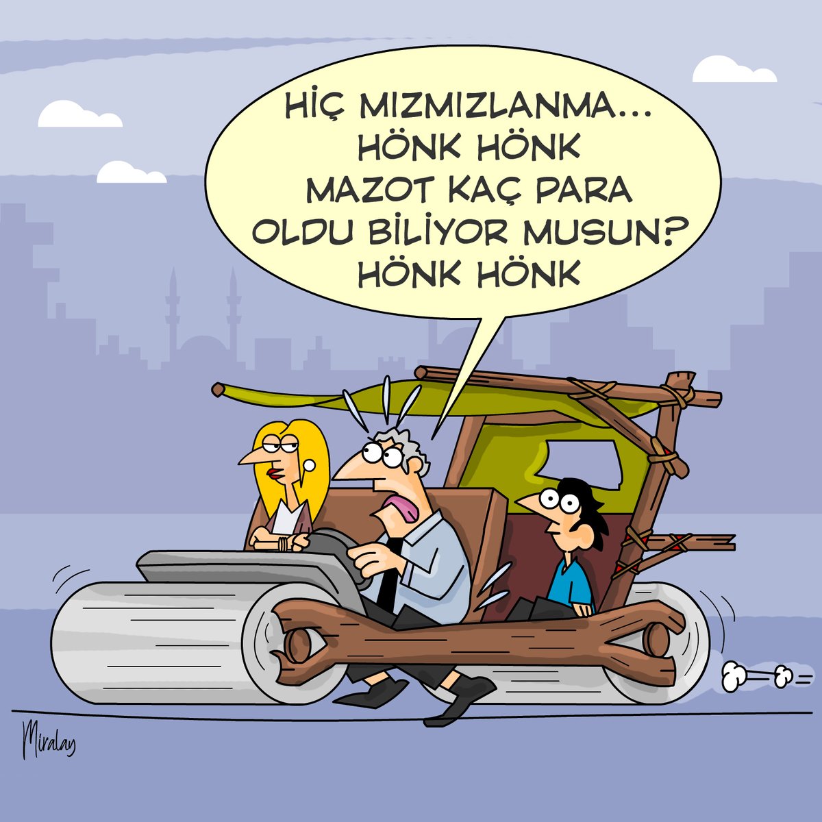miralayart's tweet photo. #Topuk #Mazot #Zam #KarıKoca #Akaryakıt
#Karikatür #Eğlence #Mizah
#MiralayKarikatürleri https://t.co/ETxesfyy66
