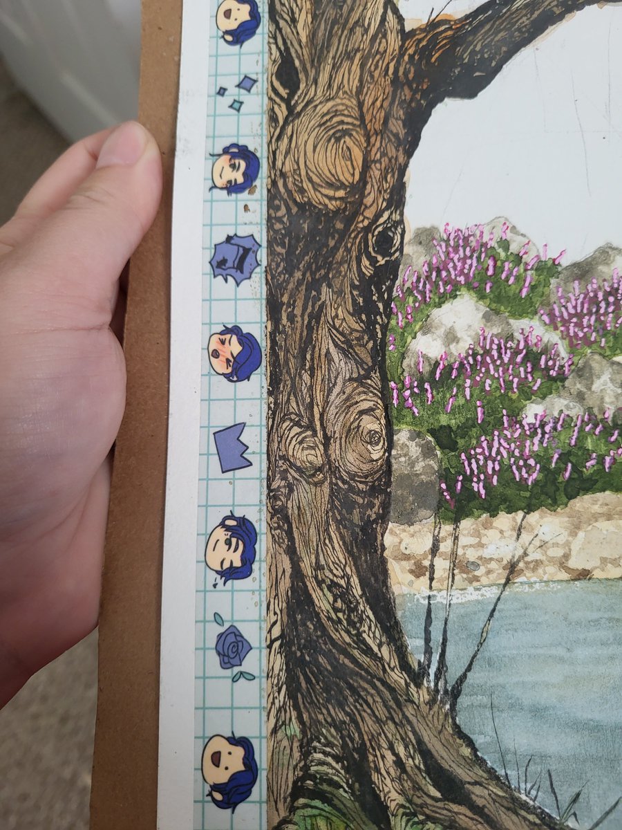 spellwing777's tweet photo. @churchofpossum This tree, for instance, has the black with a wash of watercolor. Didn't budge one bit. https://t.co/S3eoUchaMc