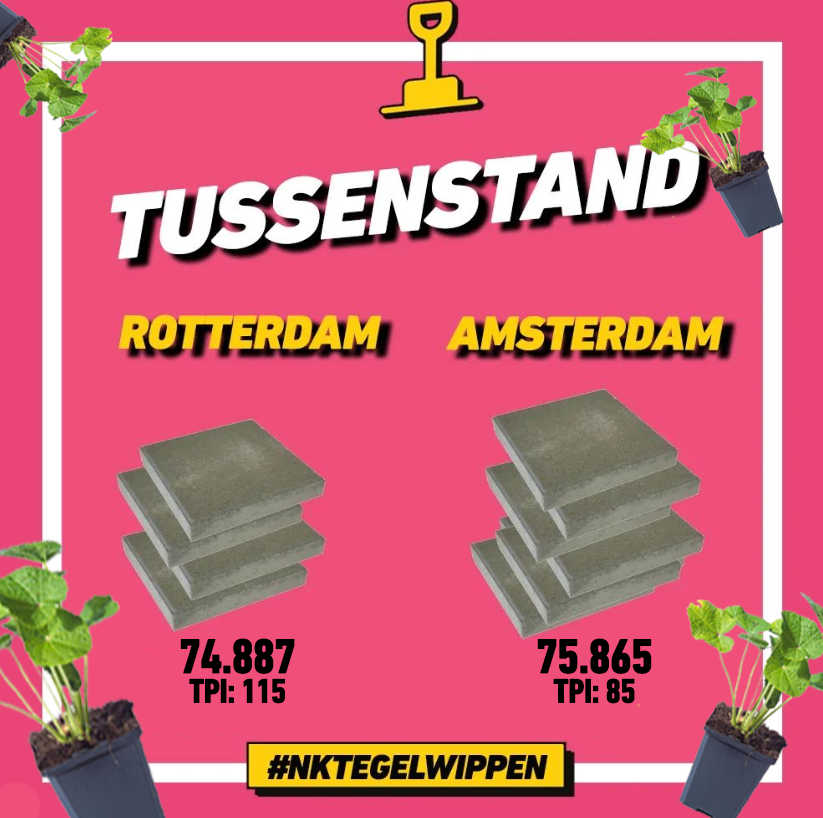 Kom op Rotterdammers, even doorwippen! Amsterdam kunnen we toch niet laten winnen? Tegel er uit, plant er in - en laat ze ophalen door de Tegeltaxi, hoe makkelijk wil je het hebben? #nationaalparkrotterdam #nktegelwippen rotterdamsweerwoord.nl/tegeltaxi/