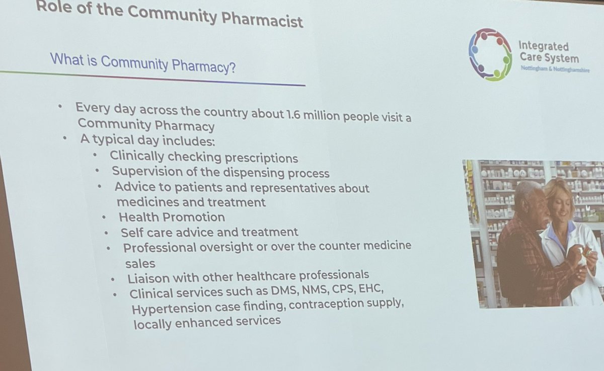 aamerali4's tweet image. Talk by Rebecca Dickinson ICB community pharmacy .@SouthNottsPBP @NottmCityPBP #TogetherWeAreNotts