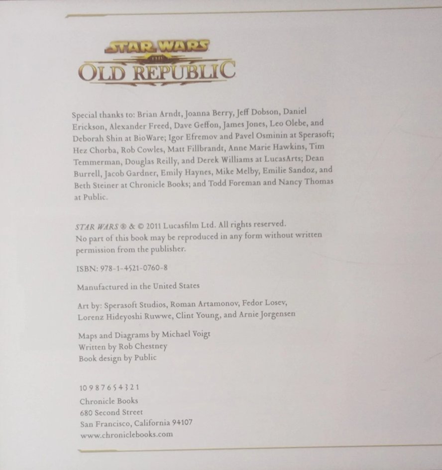 My credits on ISBN marked book #starwars #bioware #book #credits #artbook