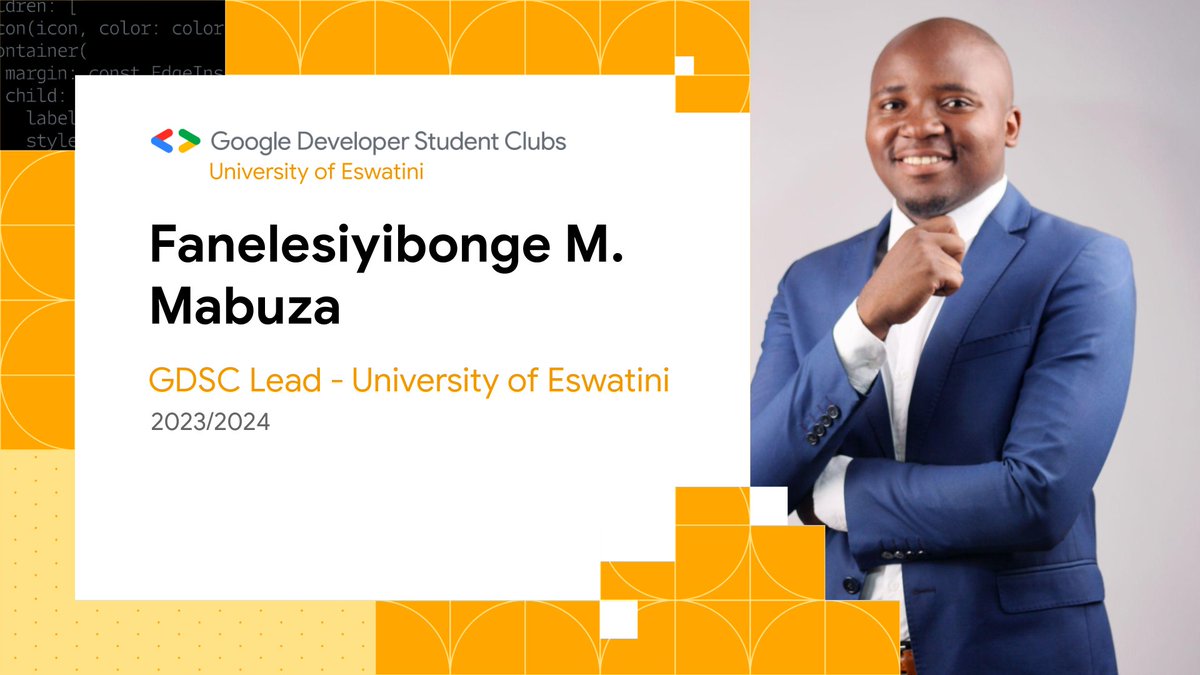 GDSCUNESWA's tweet photo. Introducing the 1st GDSC lead at University of Eswatini 🥳🥳
"This is an exciting opportunity, hope to grow a community and culture of innovators and hard workers" - Fanelesiyibonge M. Mabuza https://t.co/vlCe82eoub