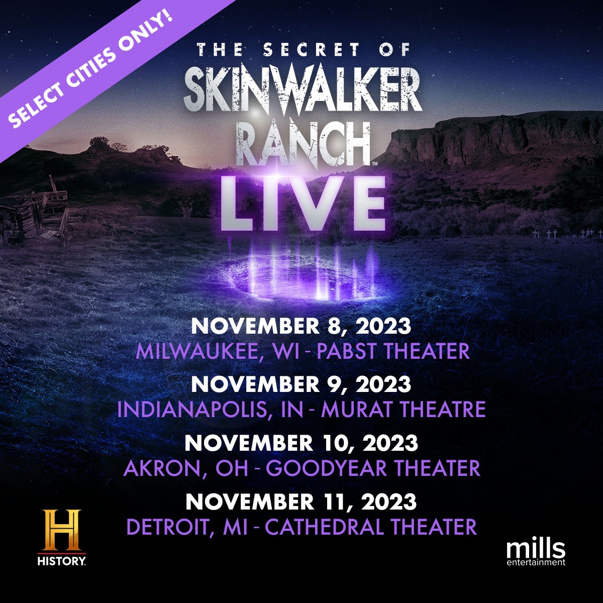What are you waiting for? This is the only time you’ll get to see the tour live. Don’t wait! thesecretofskinwalkerranchlive.com